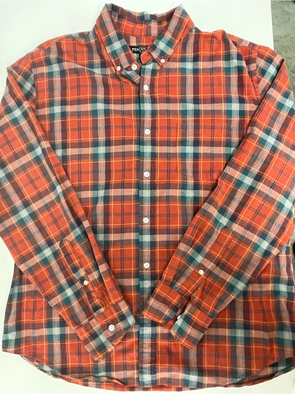 J. Crew Red and Green Plaid Button-Down Shirt
